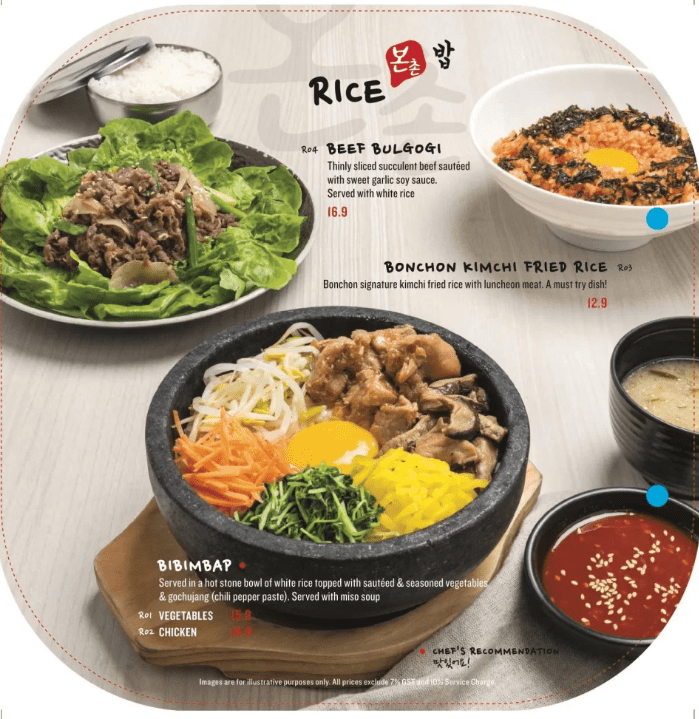 BONCHON SINGAPORE RICE Menu 