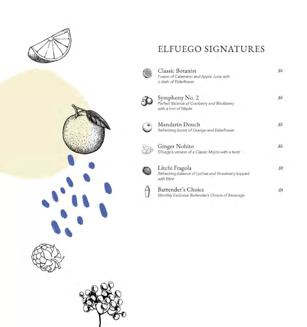 Elfuego Menu Drink 