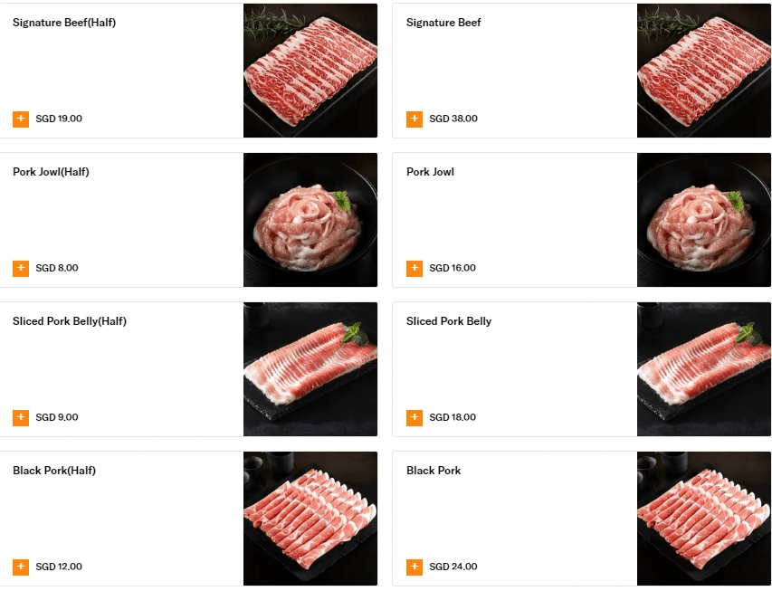 BEEF, MUTTON & MEAT MENU