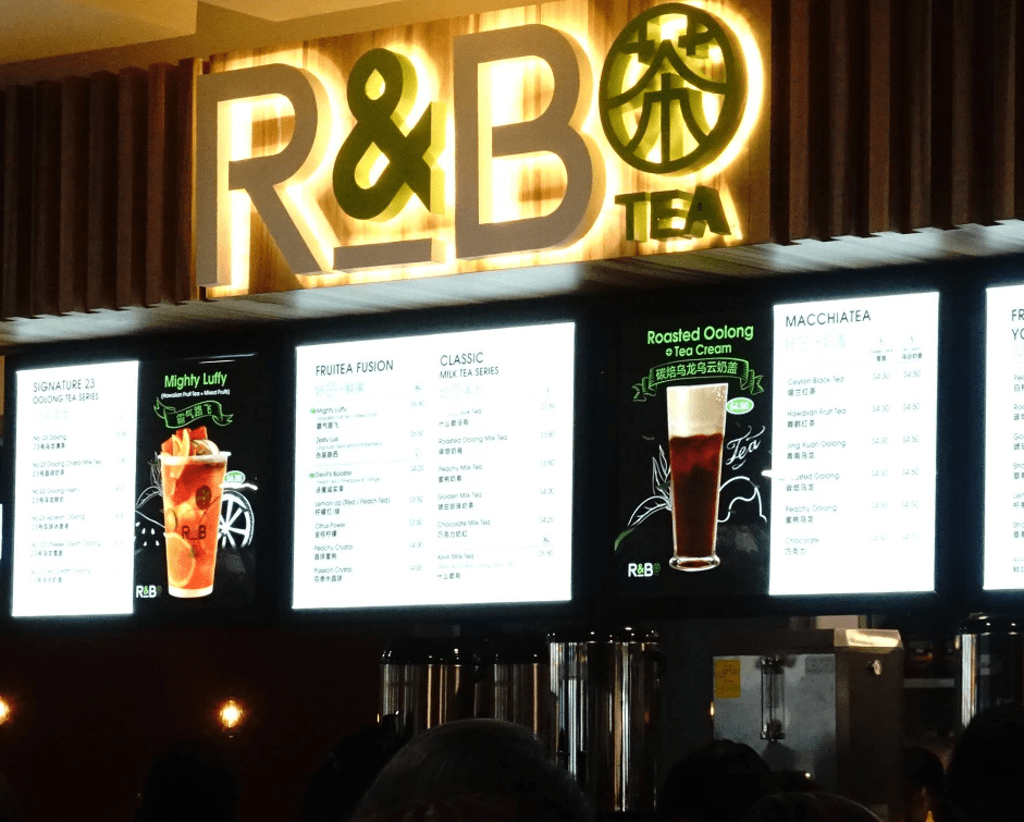 R&B Tea Menu