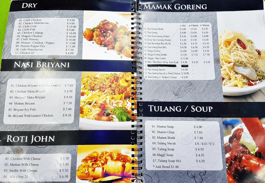 ABC Restaurant Goreng Menu Price