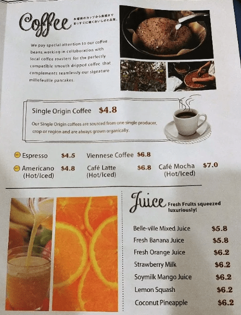 Belle Ville Pancake Beverages