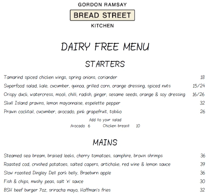 Bread Street Kitchen Dairy