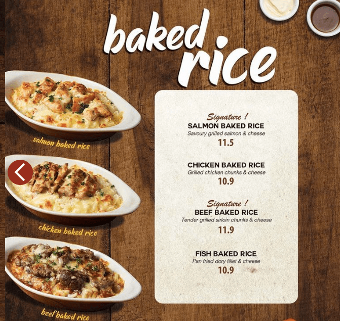 Buddy Hoagies Baked Rice Menu