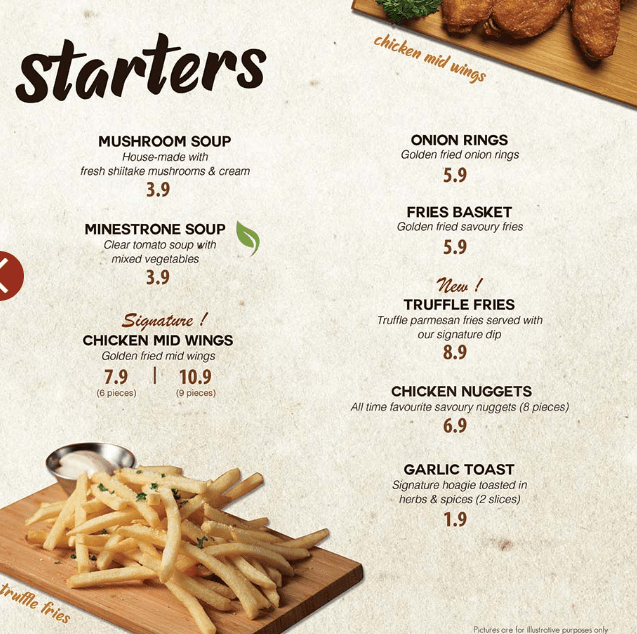 Buddy Hoagies Starters Menu