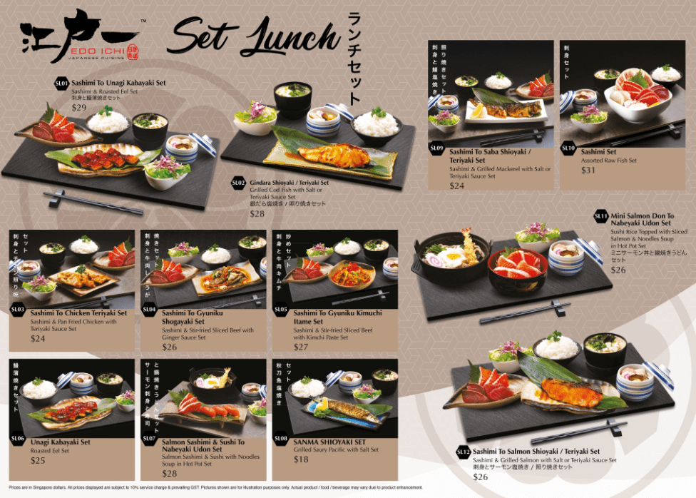 Edo Ichi Japanese Cuisine Menu