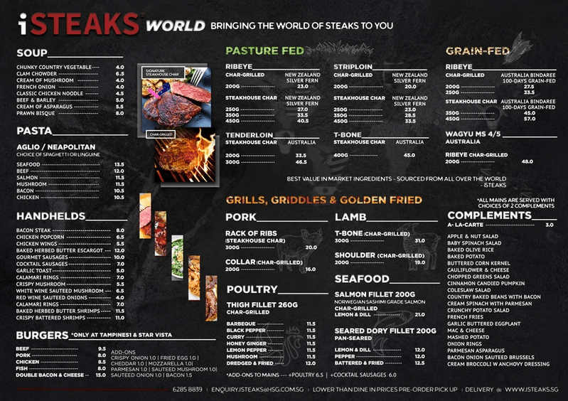 Latest Isteaks Singapore Menu