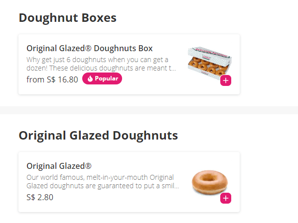 Krispy Kreme Doughnuts Menu