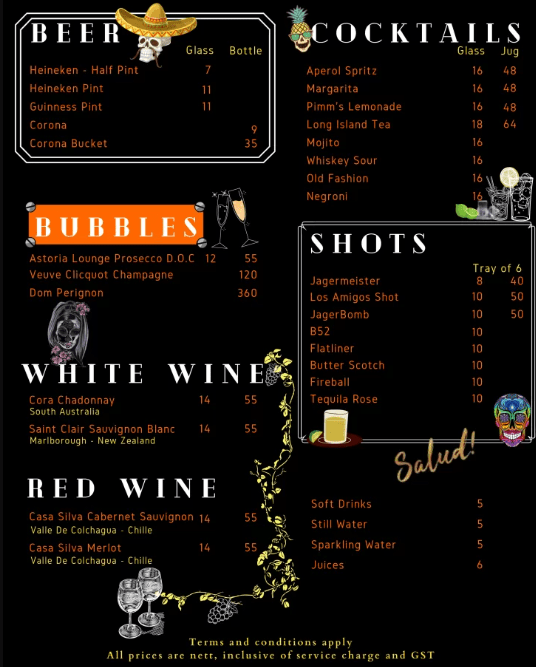 Los Amigos Taqueria Cocktails Menu