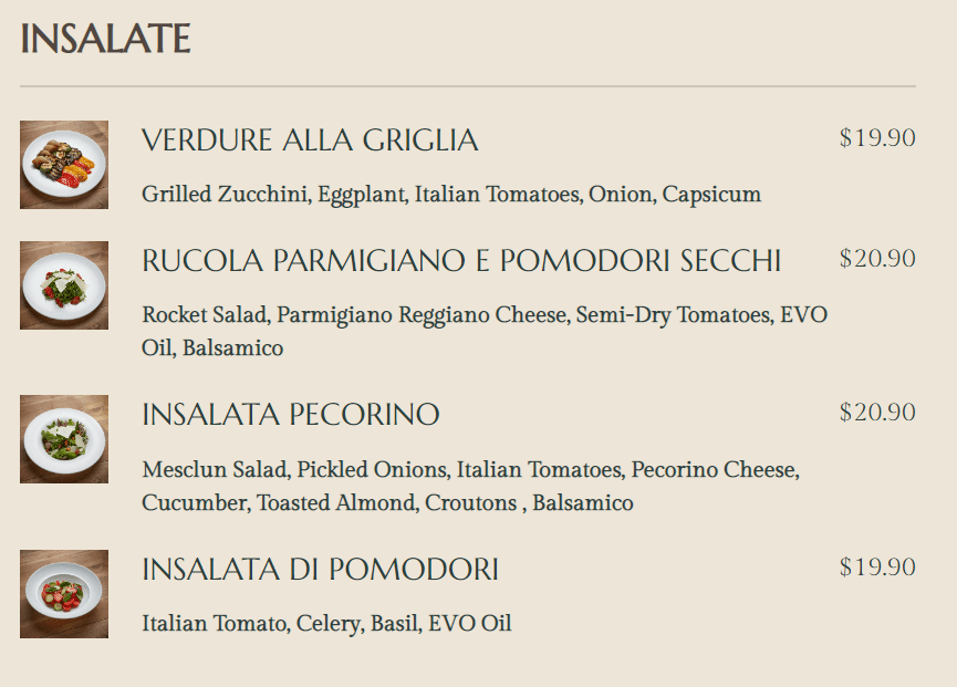 Ristorante Pietrasanta Insalate