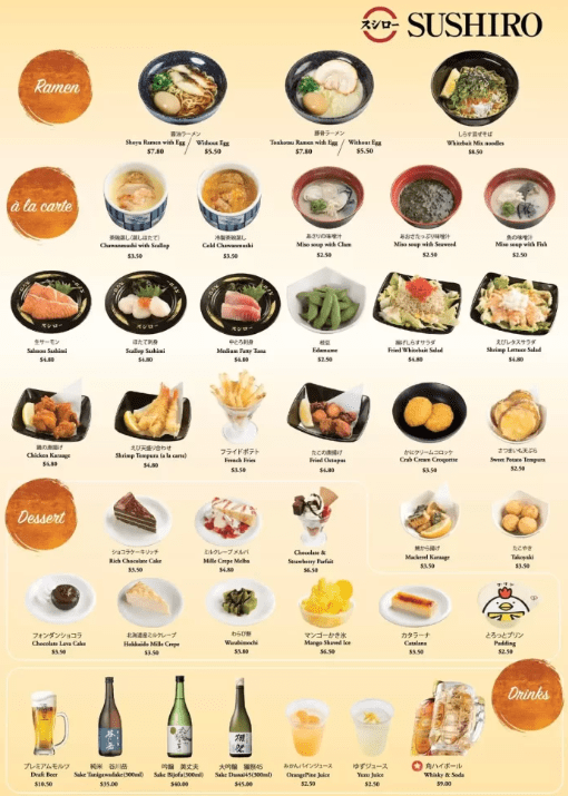 Sushiro Side Menu