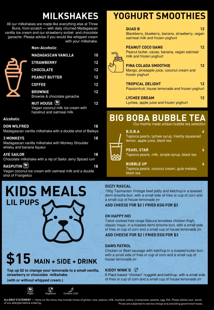 Three Buns Quayside Kids Meals