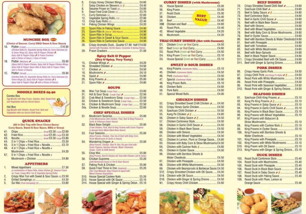 Wok Master Menu