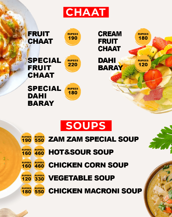 Zam Zam Restaurant Soup Menu