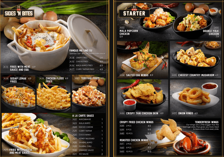 Hawkerman Menu Singapor List