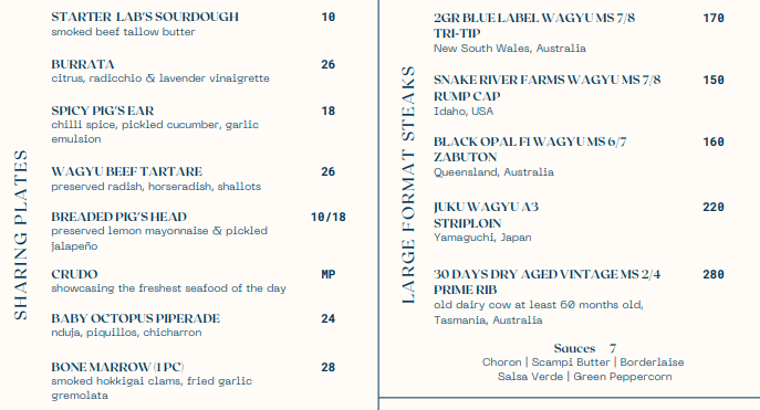 Meadesmoore Menu Singapore price