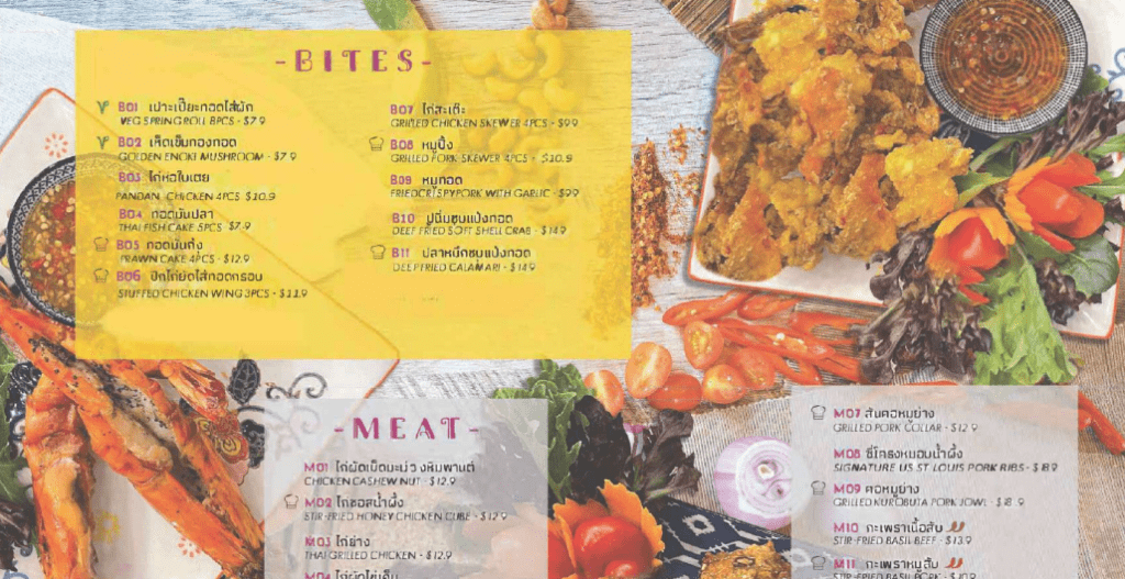 Thai’D Me Up Menu Singapore