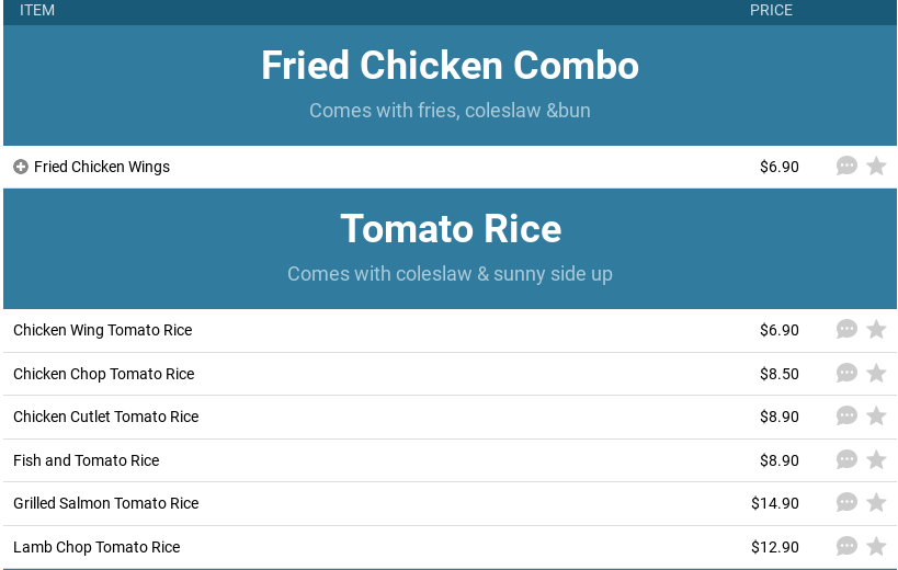 Yes Tomato Menu Singapore Price