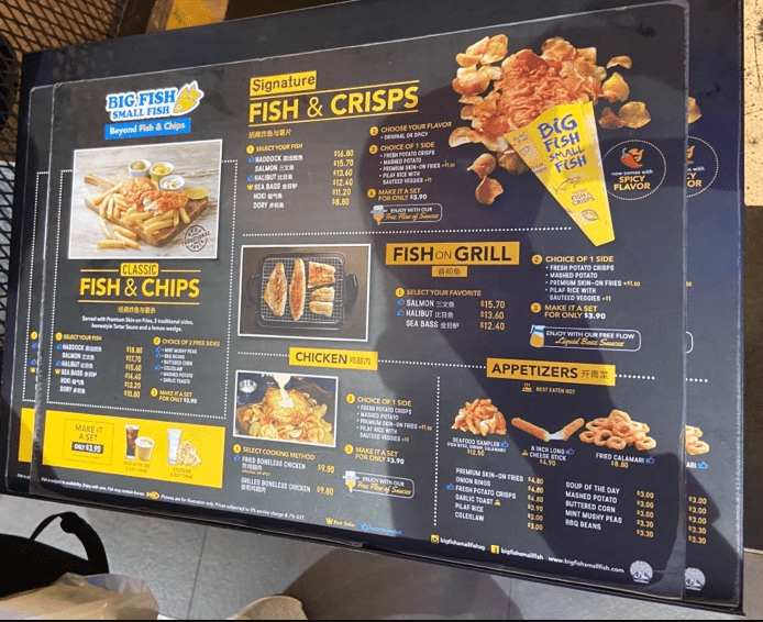 Master Chippy Menu Singapore Price