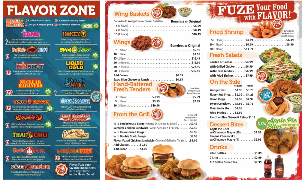 Wing Zone Menu Singapore Price