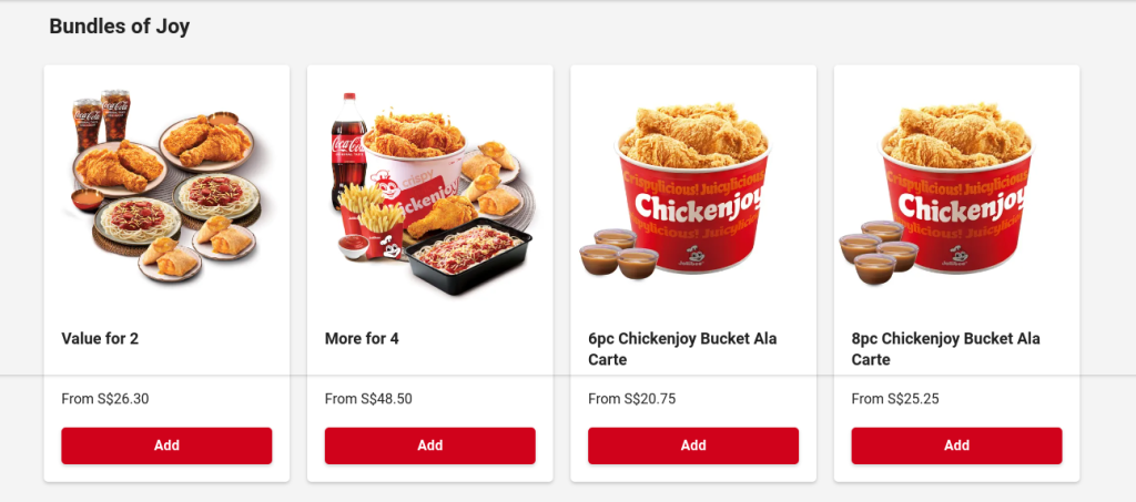 Jollibee Menu Singapore Bundle of joy