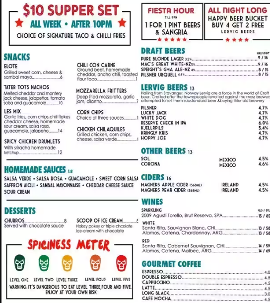 Lower East Side Taqueria Menu Singapore List