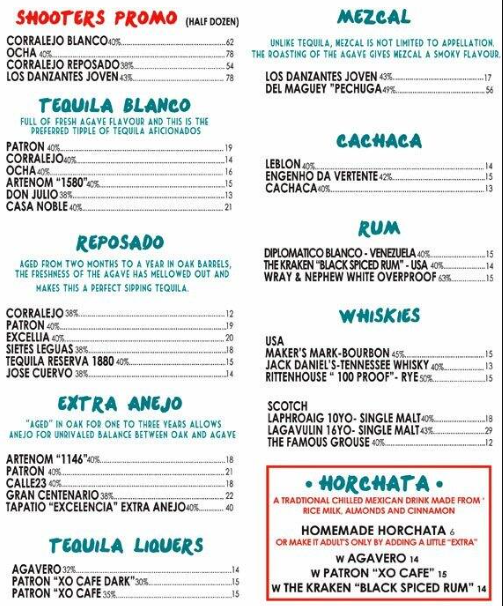 Lower East Side Taqueria Menu Singapore Price