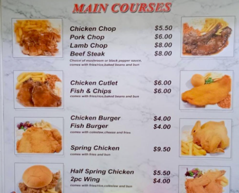 Western Cuisine Menu 