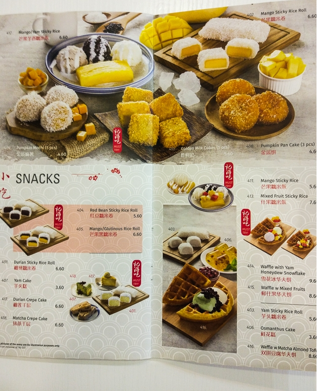 Ji De Chi Dessert Menu Singapore