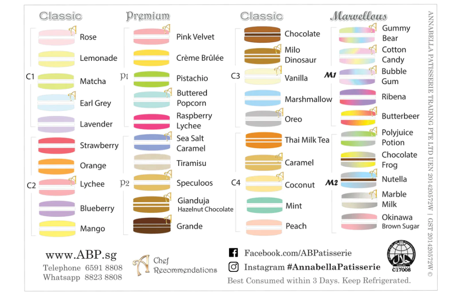 Annabella Patisserie Menu Singapore List