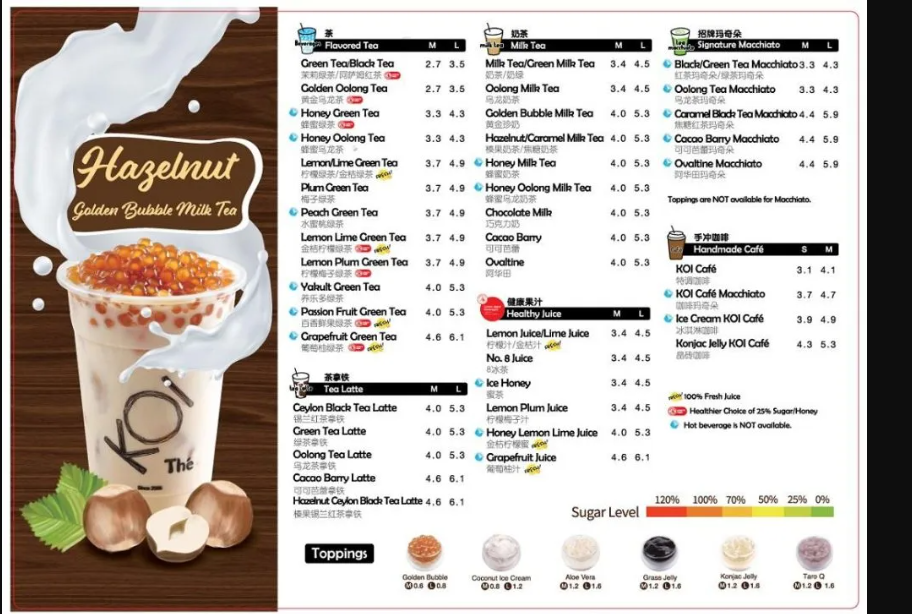 The Whole Tea Menu Singapore List