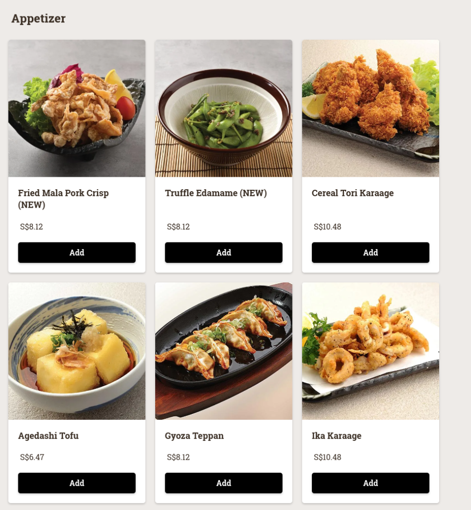 Ichiban Boshi Menu Singapore List