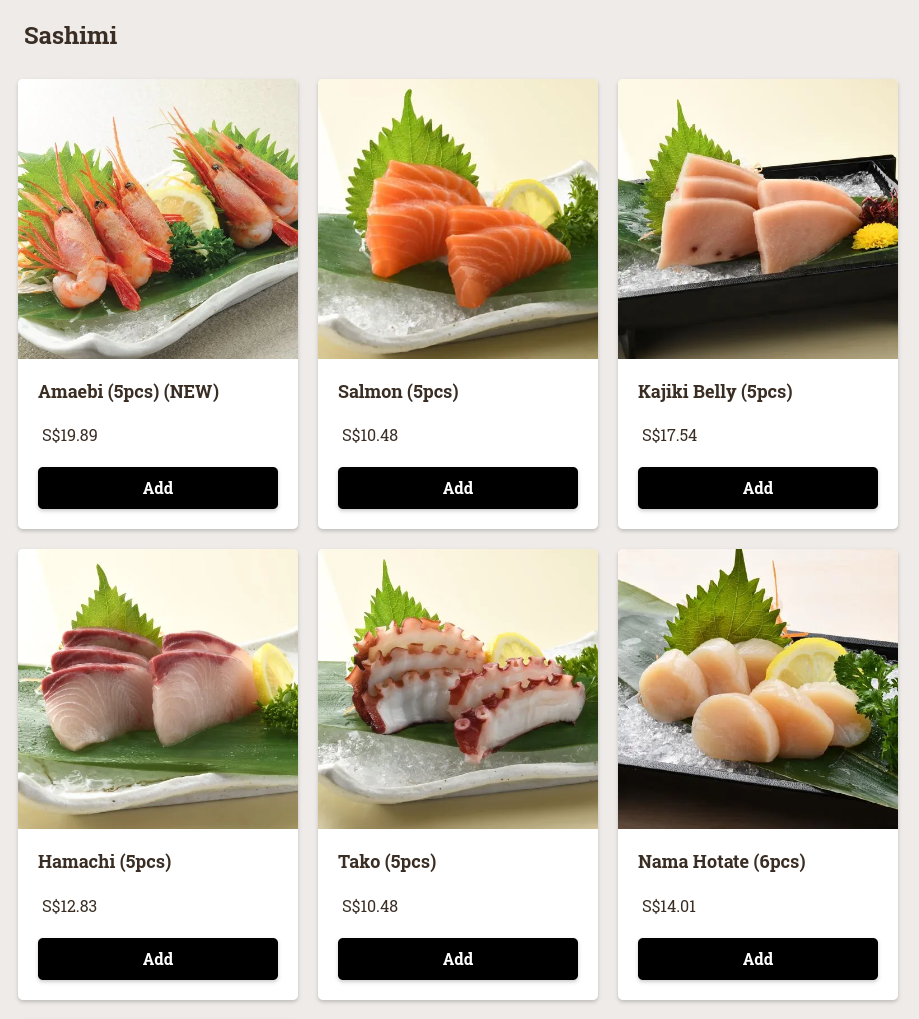 Ichiban Boshi Menu Singapore Sashimi