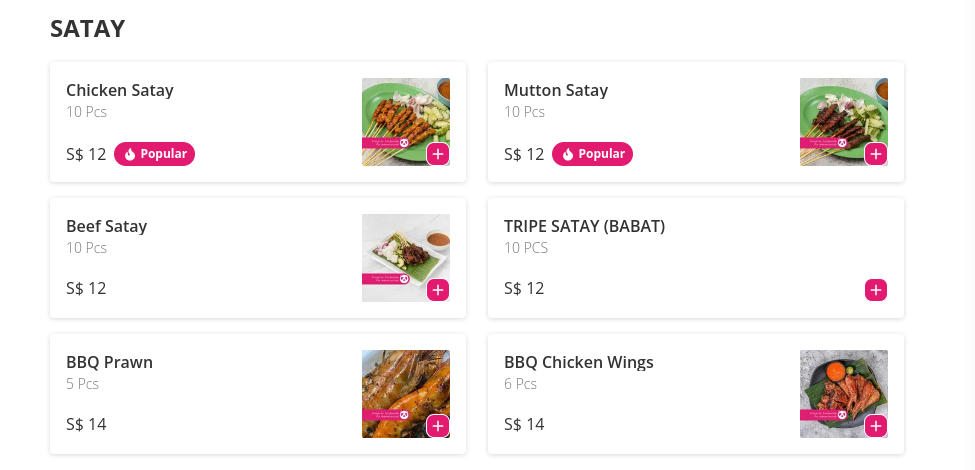 ABC Food Court Menu Singapore Satay