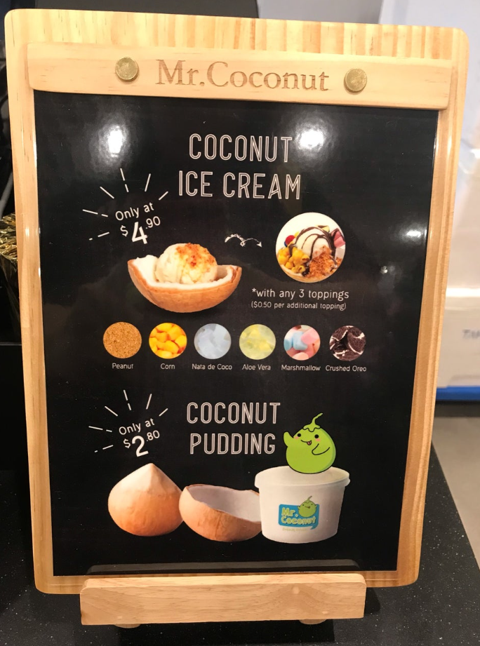 Mr. Coconut Singapore Menu 