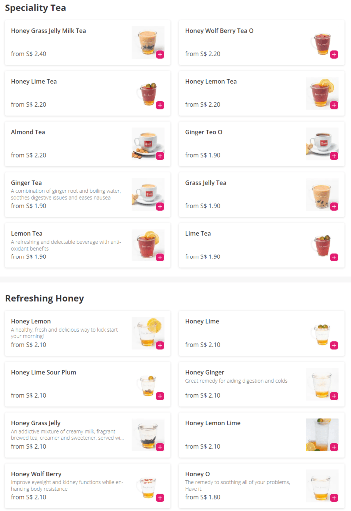 Fun Tea Speciality Tea Menu