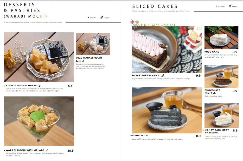 Hvala Sliced Cakes and Gâteau Menu