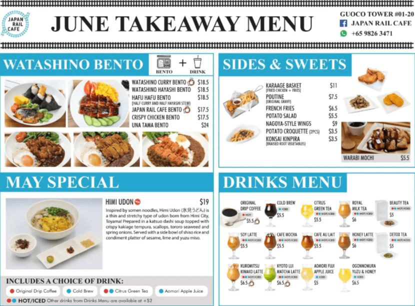 JAPAN RAIL CAFE Singapore Menu