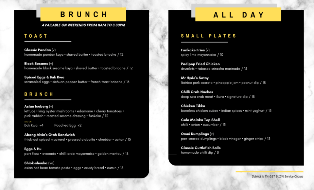 Jekyll & Hyde Menu