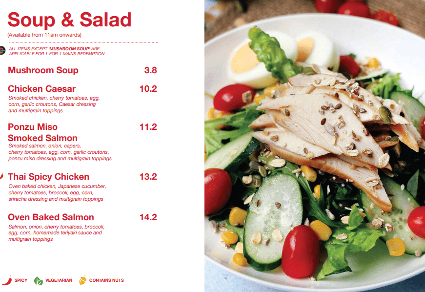 Swissbake Soup And Salad Menu 