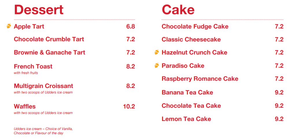 Swissbake Singapore Sliced Cake Menu Price 