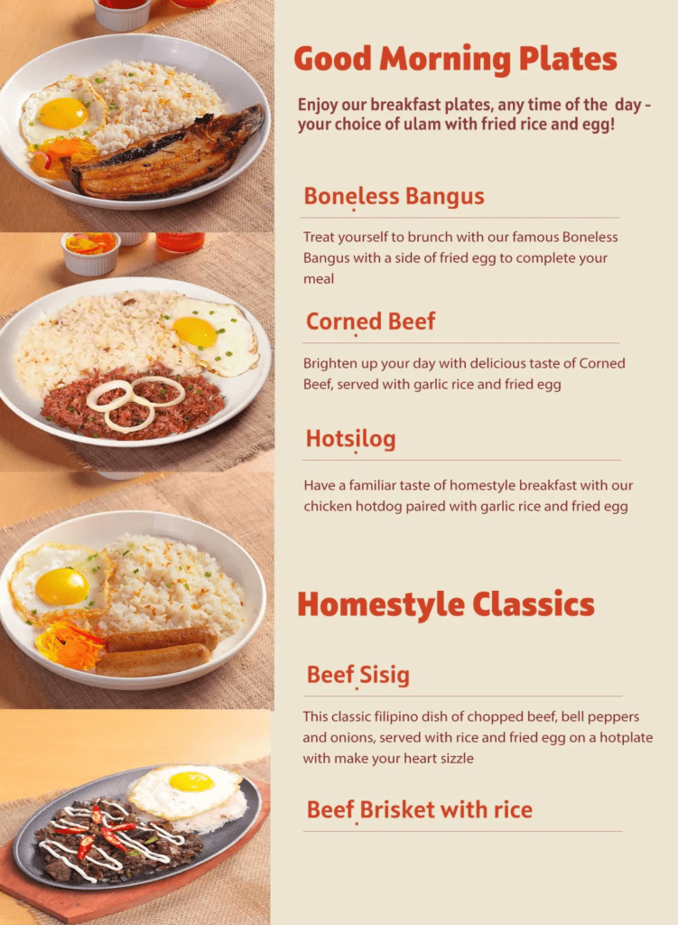 Tapa King Singapore Good Morning Plates Menu