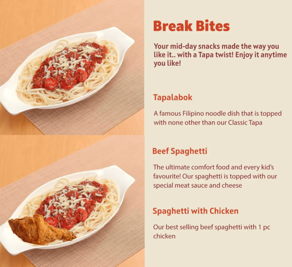 Tapa King Singapore Menu - Break Bites