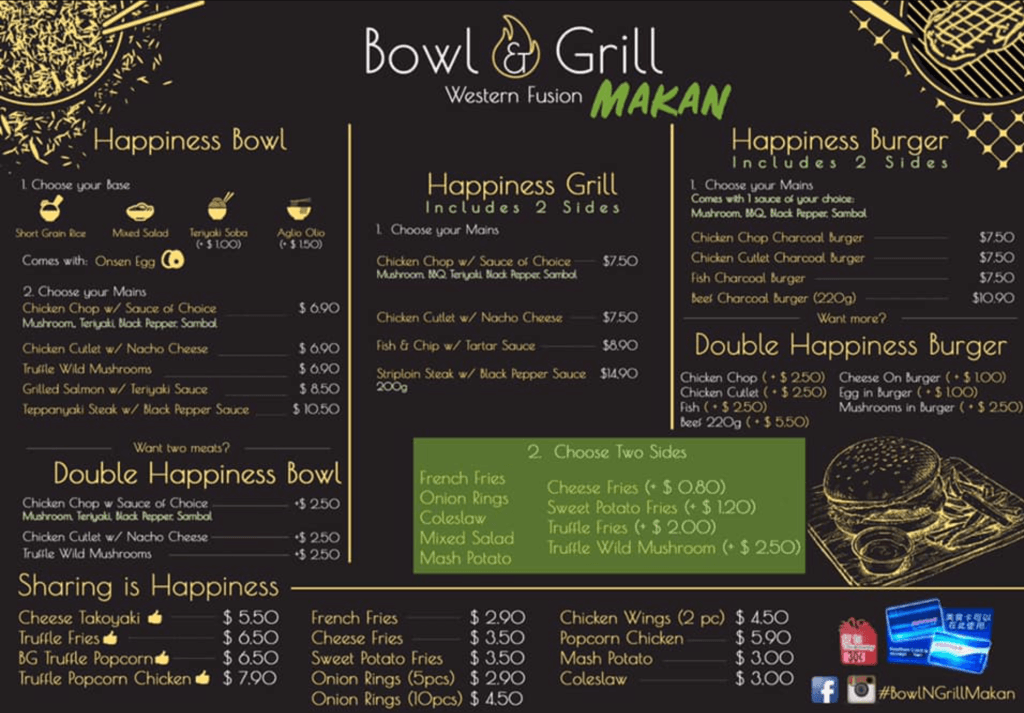 Bowl & Grill Menu 2023