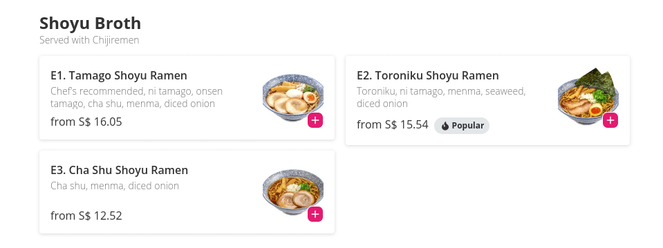 So Ramen Menu Singapore Price