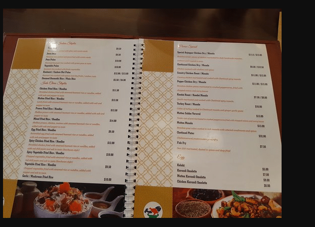 Anjappar Menu Singapore Price