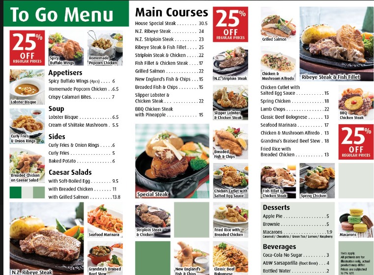 Jack's Place MenuPrice List