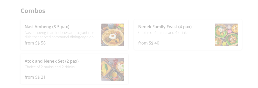 Nenek Recipe Menu Singapore Combo