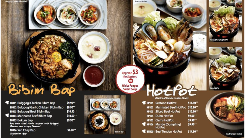 Seoul Garden Menu Singapore List