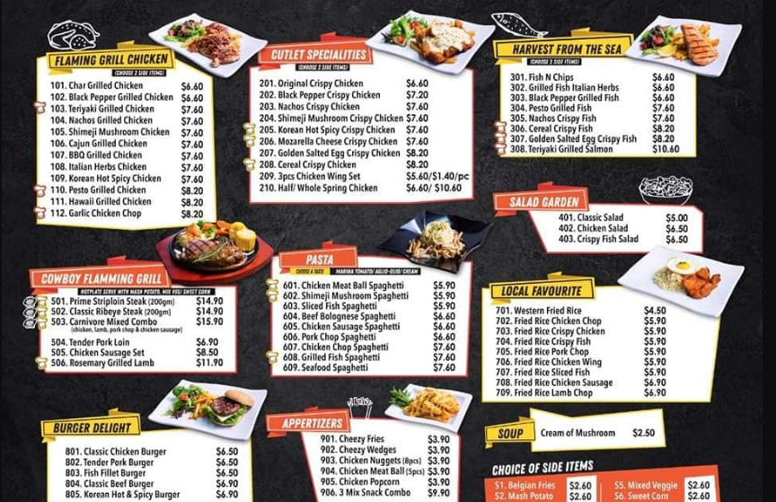 Western Empire Menu Singapore List